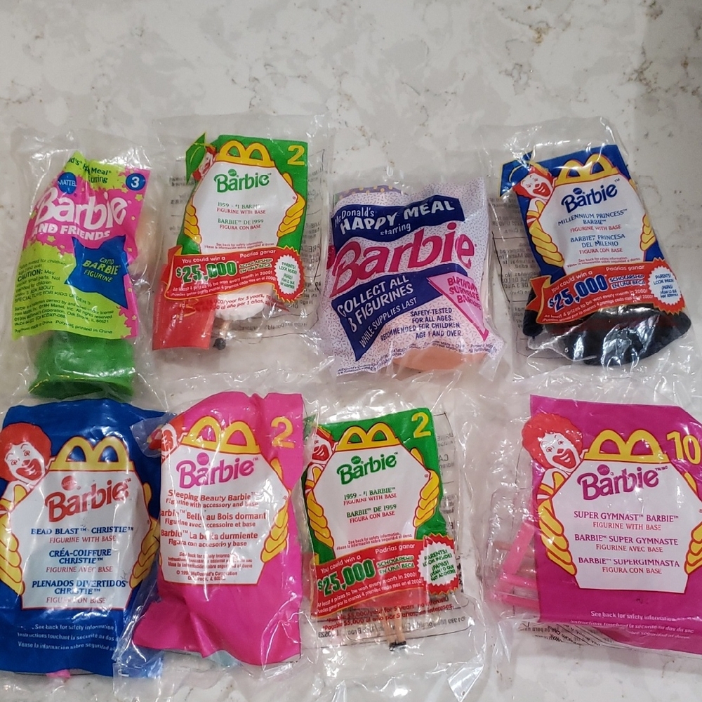 Various Years Barbie Happy Meal Toy Set